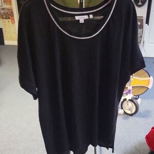 Chico's Black Top with Silver Highlights